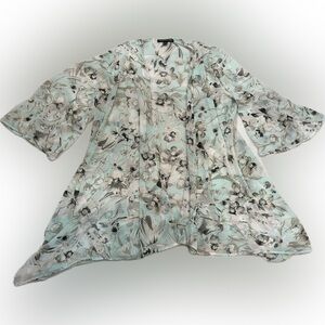 Always Indigo Floral Kimono Cardigan